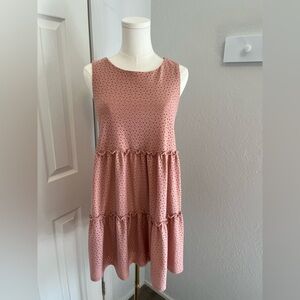 Pink Sleeveless ruffle Dress
